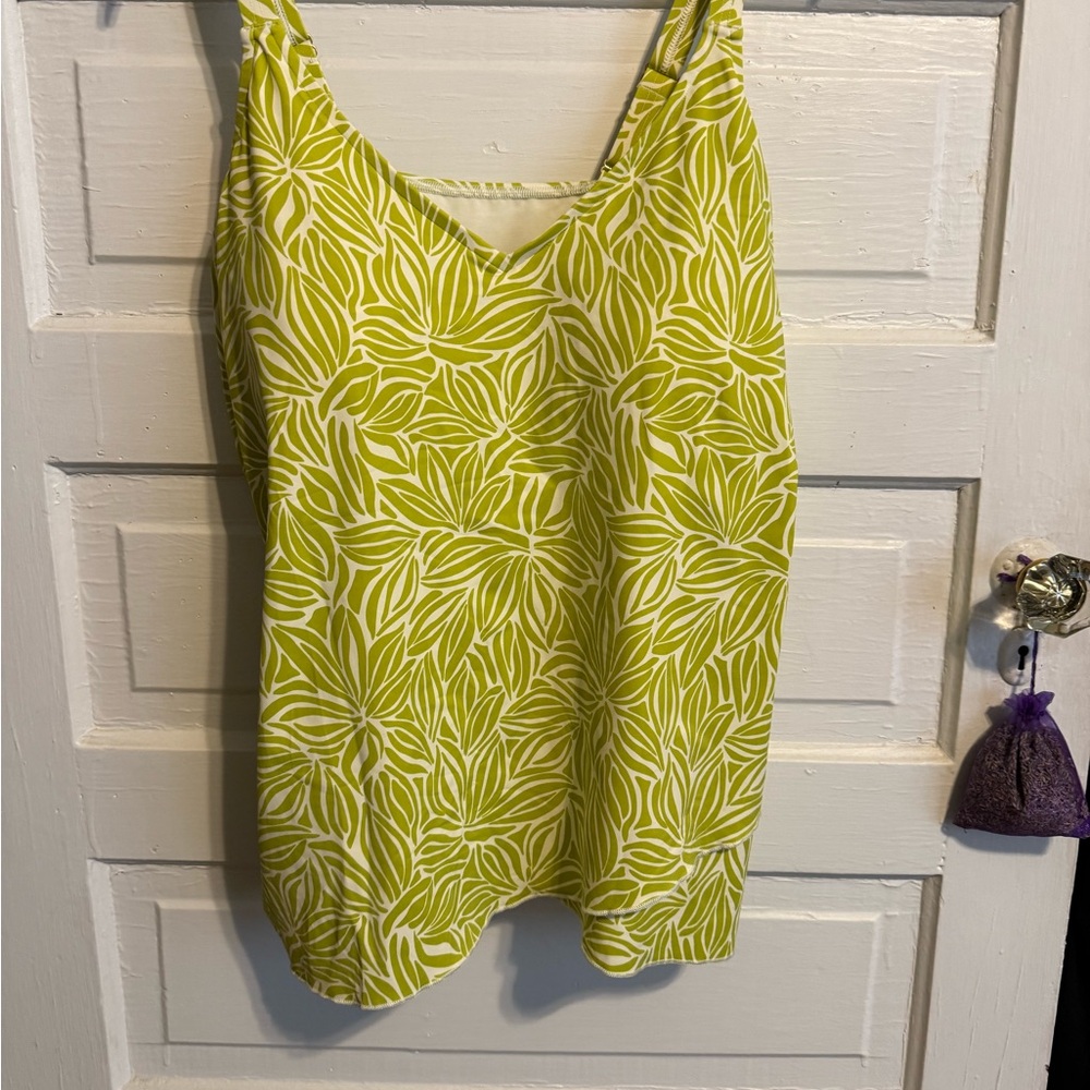 Lands' End lime green swim top never worn